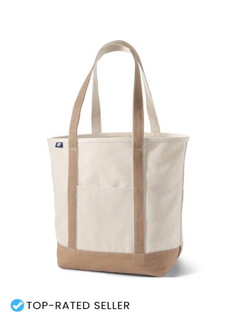 Large Cotton Canvas Tote Bag With 5 Pockets Shoulder/Hand Carry